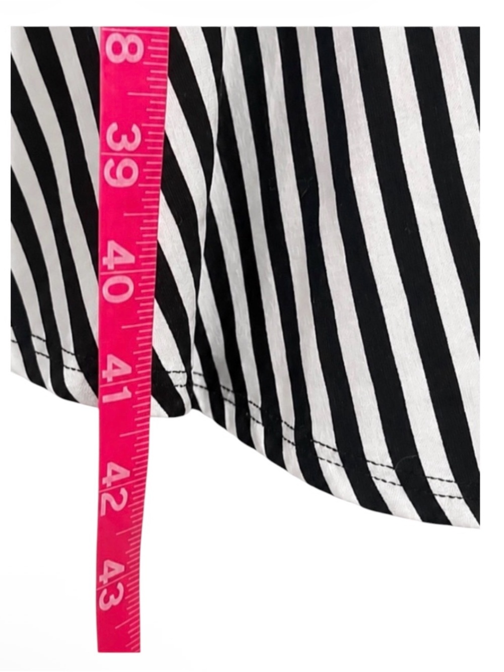 LuLaRoe Georgia Dress Large Black White Striped Tiered Swing NWT - Picture 4 of 6